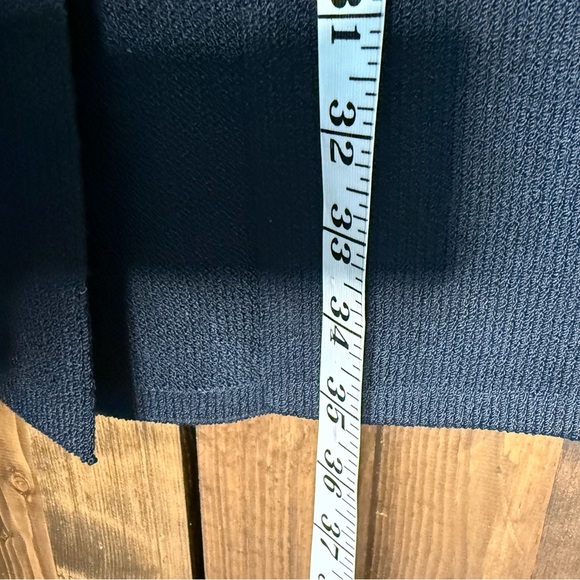 St John Basics Long Navy Blue Knit Skirt Back Slit Size 16 - Picture 5 of 7